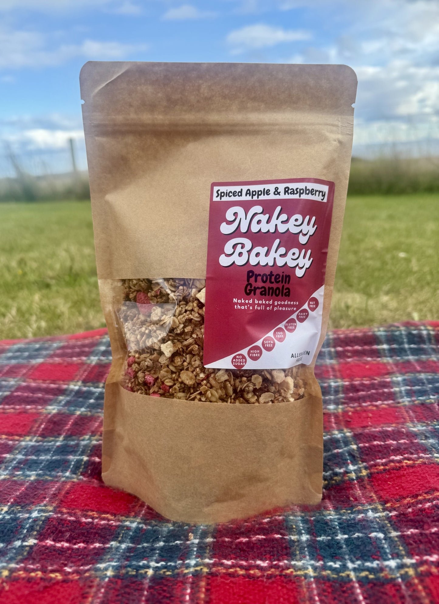 Nakey Bakey | Spiced Apple & Raspberry Protein Granola